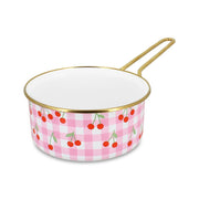 Vichy Cherry Enamel Steel Saucepan 18cm