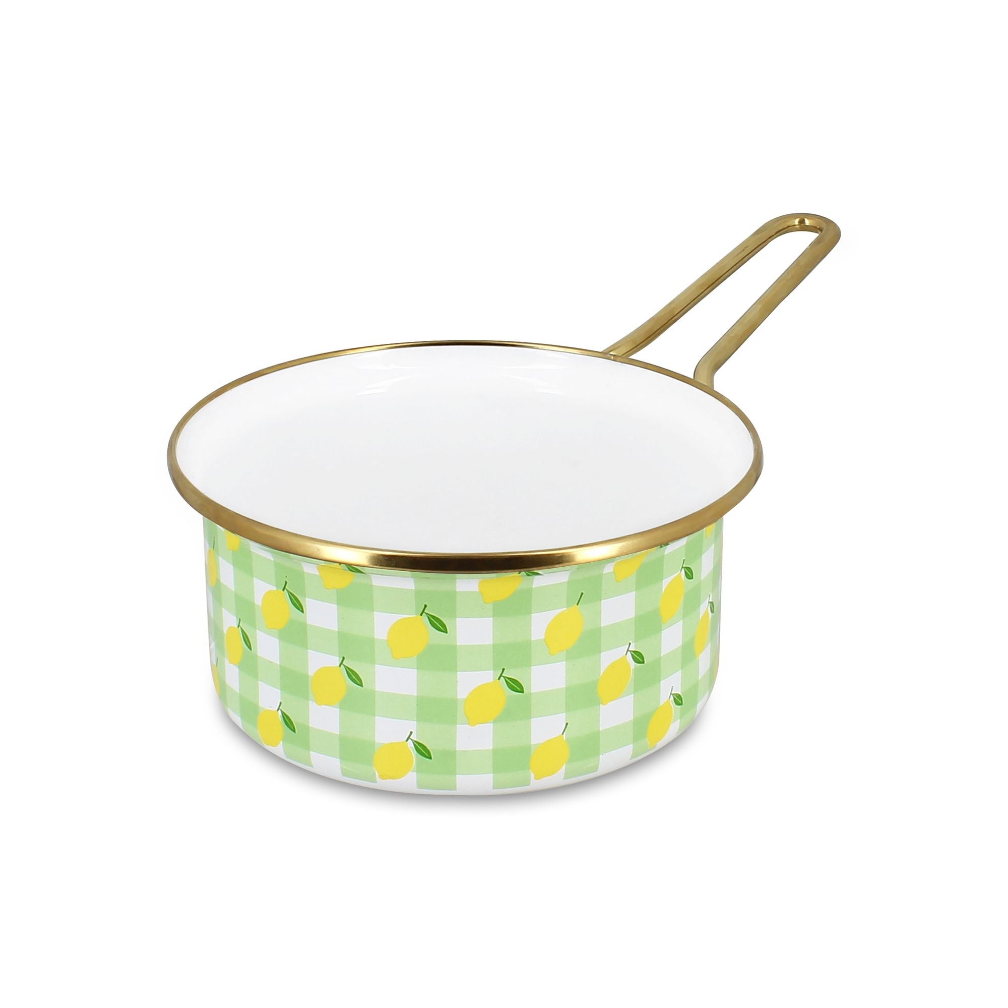 Vichy Lemon Enamelled Steel Casserole Dish 16cm
