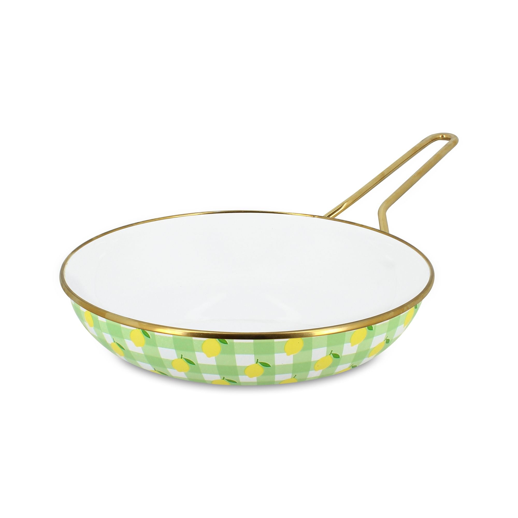 Vichy Lemon Enamelled Steel Frying Pan 24cm