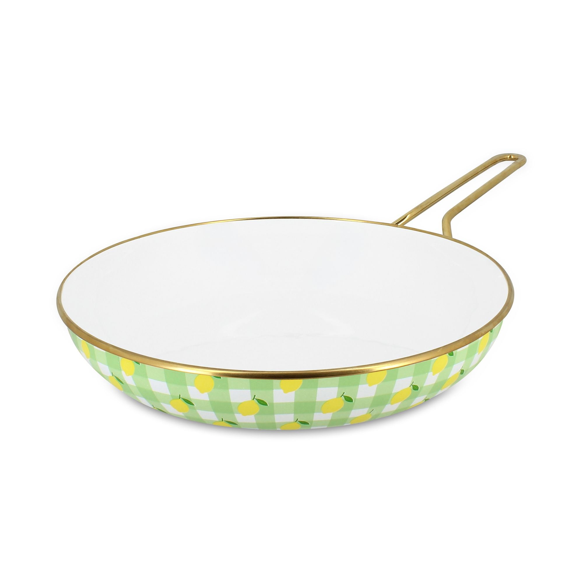 Vichy Lemon Enamelled Steel Frying Pan 28cm