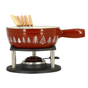Fondue montagne 1.9l en fonte avec 6 fourchettes