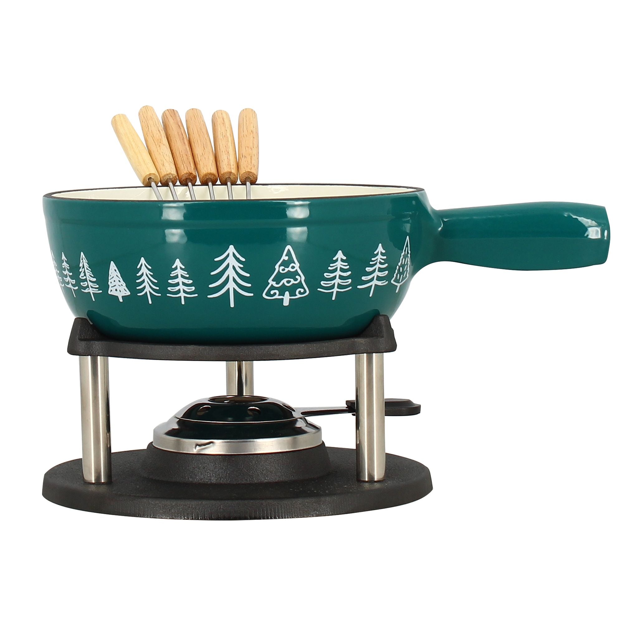 Fondue montagne 1.9l en fonte avec 6 fourchettes