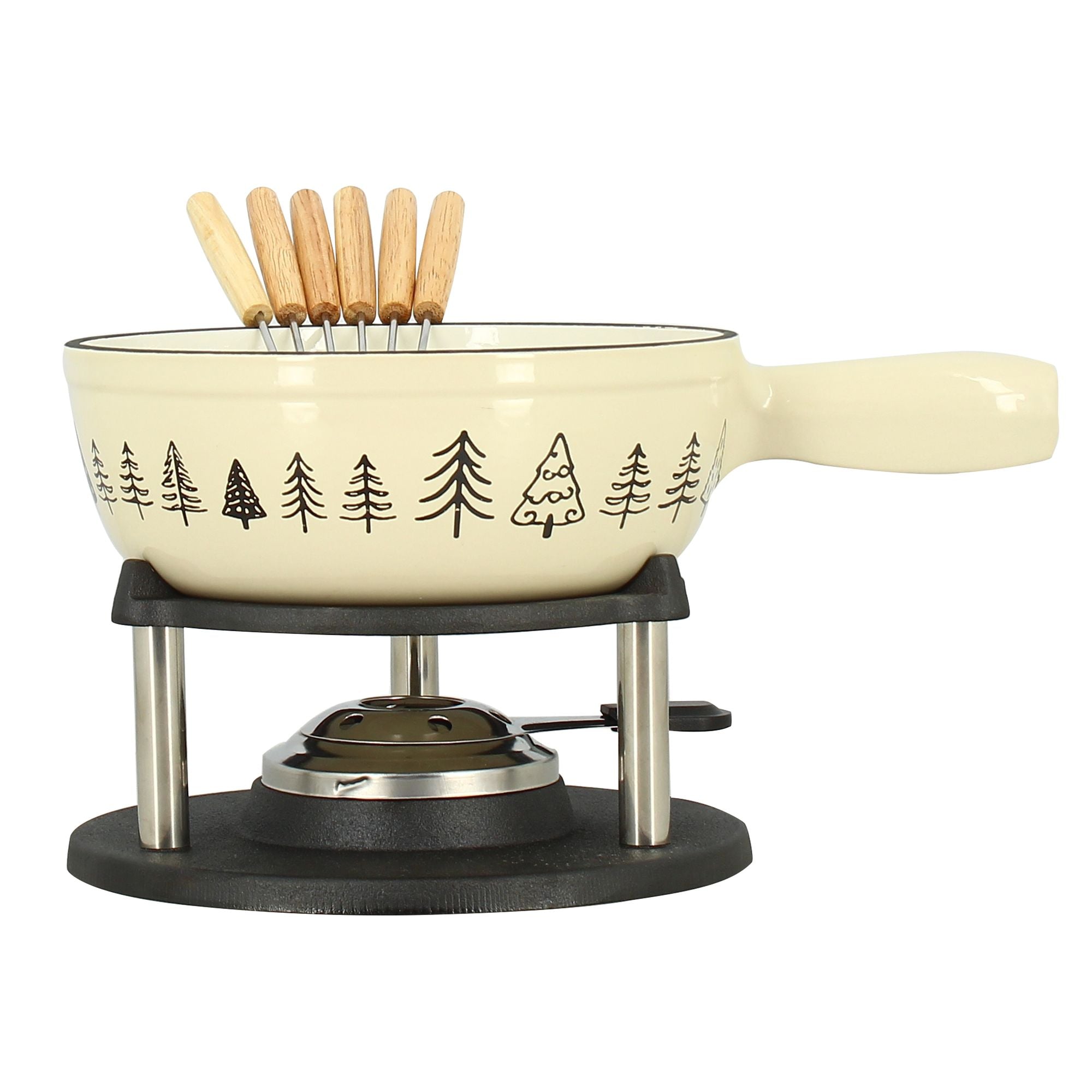 Fondue montagne 1.9l en fonte avec 6 fourchettes