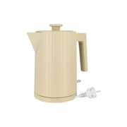 Bouilloire électrique 1,7L Menastyl en polypropylène crème strié avec poignée et cordon, vue de face sur fond blanc