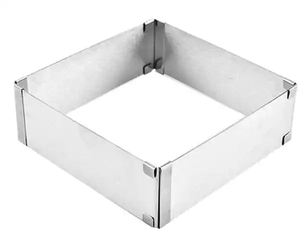 Cadre pâtisserie rectangulaire extensible Angélique en acier inoxydable Menastyl, vue principale sur fond blanc