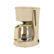 Cafetière 12 tasses Menastyl 1,5L en polypropylène crème strié avec verseuse en verre, vue de face