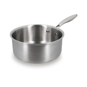 Casserole Trinox 18cm en acier inoxydable Menastyl, vue de trois-quarts avec manche fixe