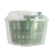 Essoreuse à salade Menastyl en plastique vert et transparent avec panier perforé et couvercle hermétique
