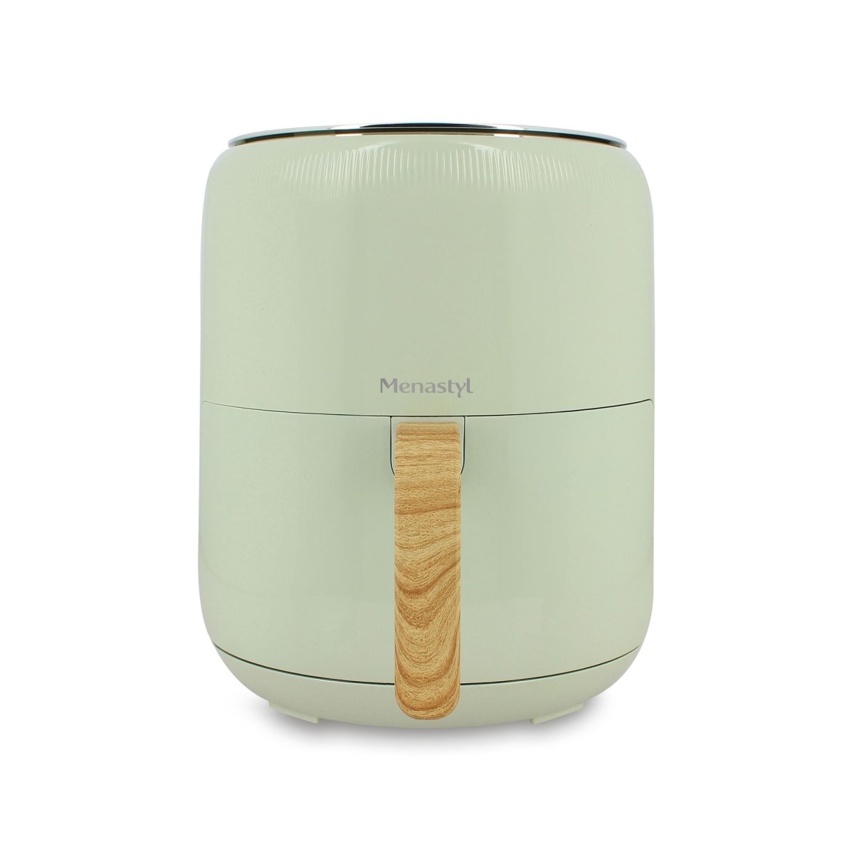 Friteuse à air chaud Colorama 4,5L vert pastel, vue de face avec poignée en bois