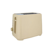 Grille-pain 2 tranches Menastyl en polypropylène crème strié, vue de trois quarts sur fond blanc