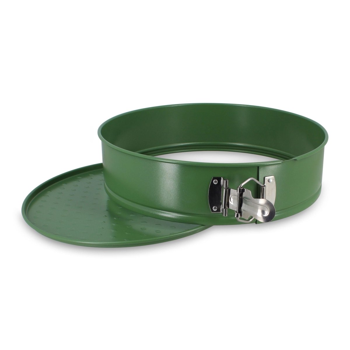 Moule à charnière 26cm Colorama vert olive avec fond amovible et fermoir métallique, vue détaillée