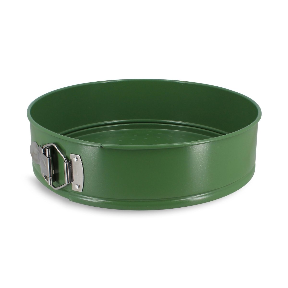 Moule à charnière Olive Colorama 26 cm Menastyl en acier carbone avec attache métallique, vue trois quarts sur fond blanc