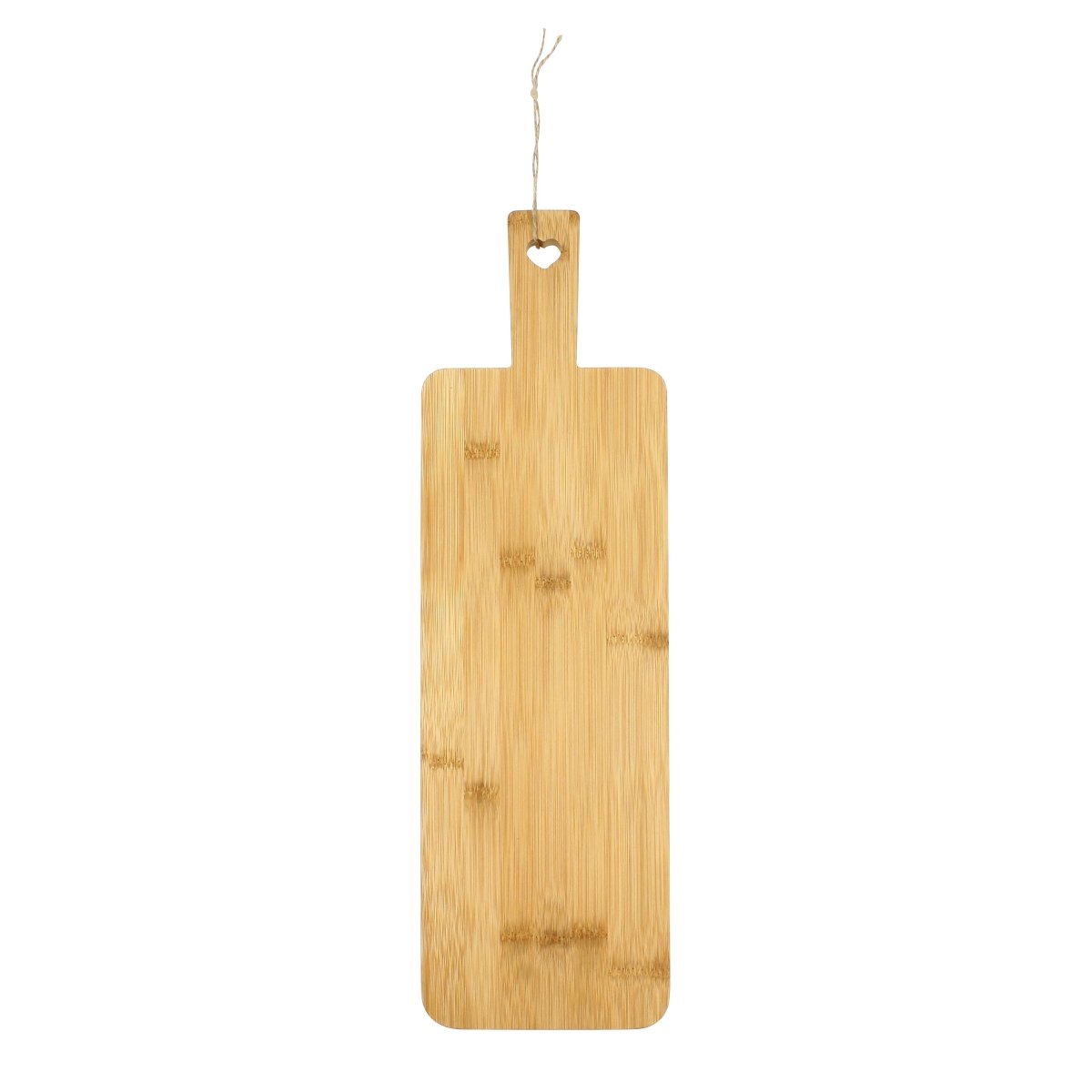 Planche à découper bambou 51x15cm Menastyl avec poignée ajourée cœur et cordelette suspension