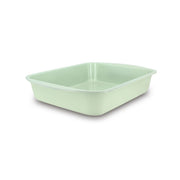 Plat à rôtir rectangulaire 35x27cm en acier carbone vert menthe Menastyl, vue trois quarts sur fond blanc