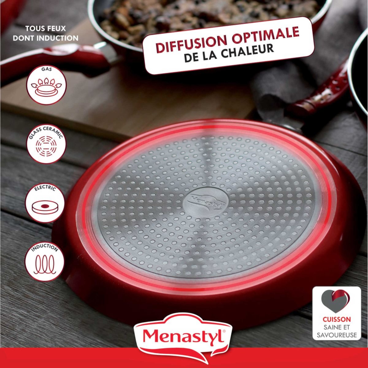Poêle Cerise en aluminium 32 cm - Menastyl - Poêle