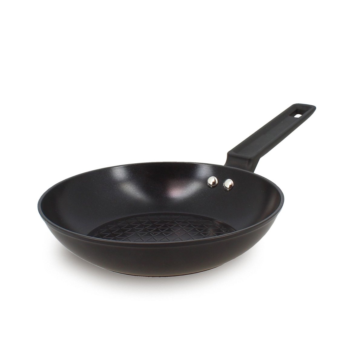 Poêle à frire First 20 cm en aluminium noir Menastyl avec revêtement antiadhésif, vue de trois quarts