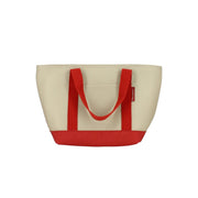 Sac lunch Colorama 7L Menastyl beige et rouge, vue de face sur fond blanc