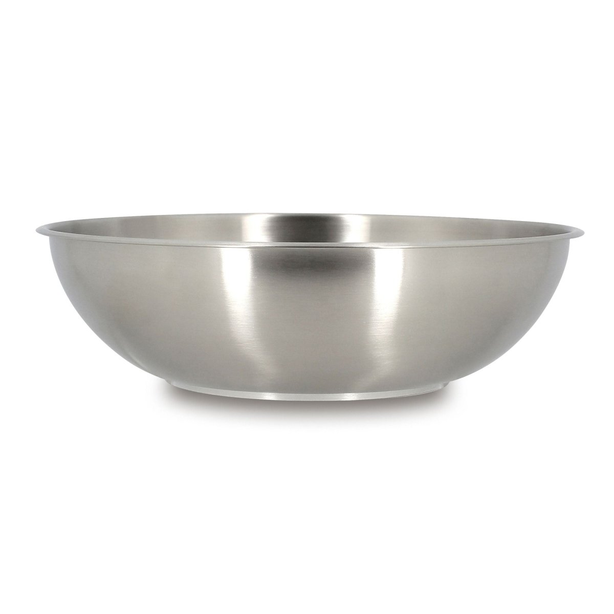 Wok Iris 28 cm en acier inoxydable Menastyl, vue de profil sur fond blanc