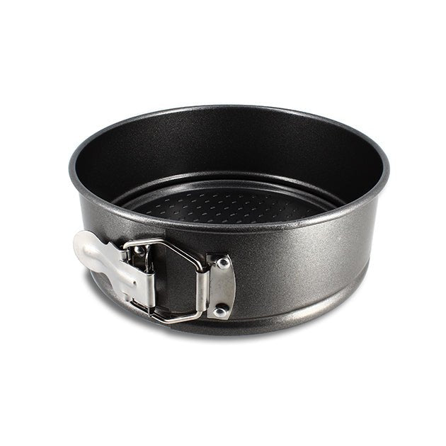 Moule à charnière Amandine 18cm Menastyl en acier carbone noir avec clip de fermeture, vue de trois quarts