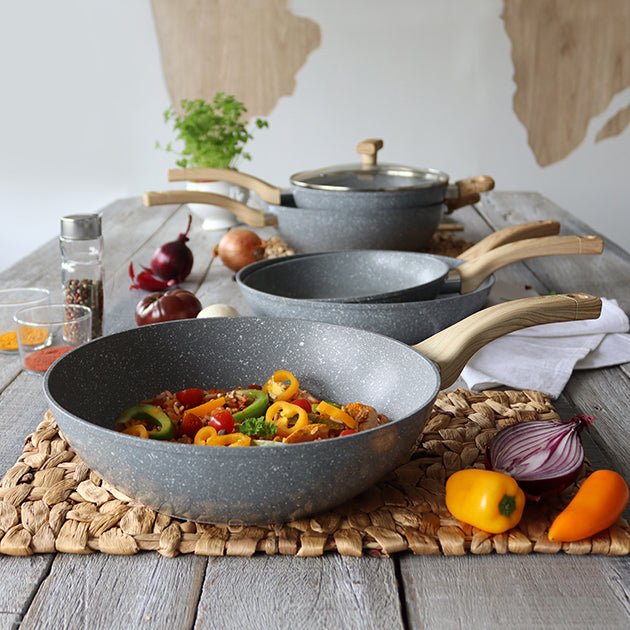 Wok Cannelle en aluminium forgé 28 cm - Menastyl - Wok